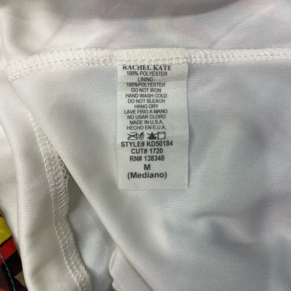 Rachel Kate Blue and Orange Chevron Shift Mini Dress Short Sleeve Size M #4029 - Picture 8 of 10